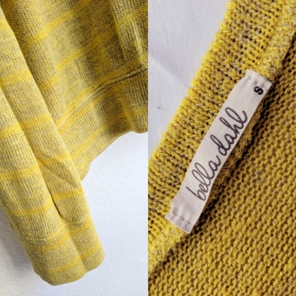 Bella Dahl Oversized Yellow Tonal Stripe Sweater S - Picture 4 of 6